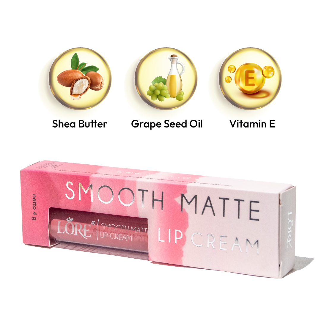 LORE Smooth Matte Lip Cream - Flare Cerise - Image 3